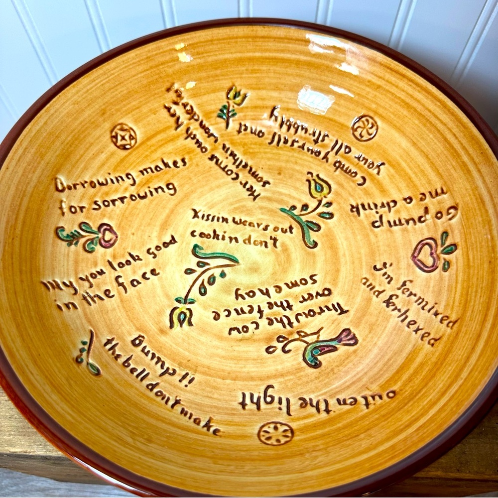Pennsbury Pottery Dutch Talk Serving Bowl- VINTAGE- Pennsylvania Dutch